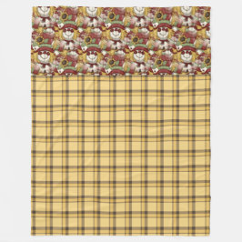 GOLD-AUTUMN-KARIERTES MUSTER MIT SCHARFENSCHALTFLÄ FLEECEDECKE