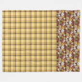 GOLD-AUTUMN-KARIERTES MUSTER MIT SCHARFENSCHALTFLÄ FLEECEDECKE (Vorderseite (Horizontal))