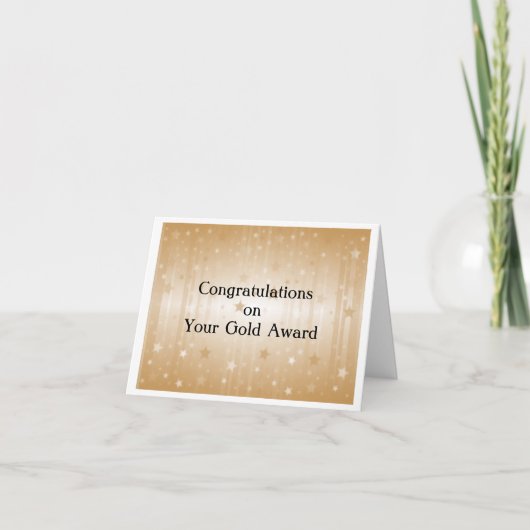 Gold Award Congratulations Card (Vorderseite)