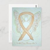 Gold Awareness Ribbon Angel Custom Postcard Postkarte (Vorne/Hinten)