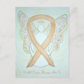 Gold Awareness Ribbon Angel Custom Postcard Postkarte (Vorderseite)