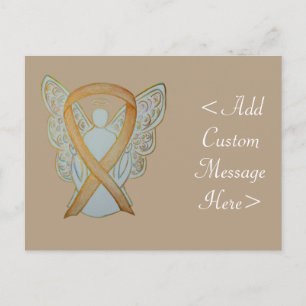 Gold Awareness Ribbon Angel Custom Postcard Postkarte