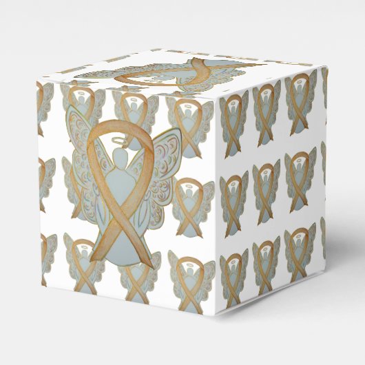 Gold Awareness Ribbon Angel Gastgeschenk Boxes Geschenkschachtel (Vorderseite)