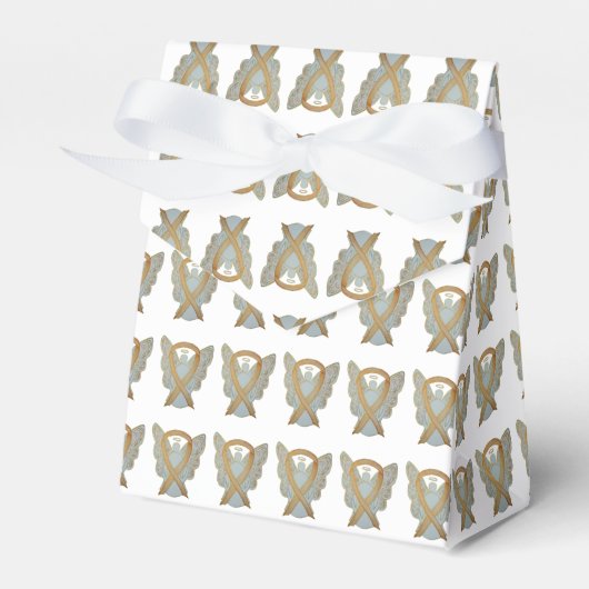 Gold Awareness Ribbon Angel Gastgeschenk Boxes Geschenkschachtel (Vorderseite)