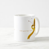 Gold Awareness Ribbon Butterfly Kaffee Tasse (VorderseiteRechts)