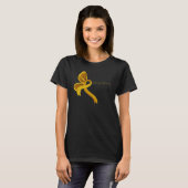 Gold Awareness Ribbon Butterfly T - Shirt (Vorne ganz)