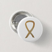 Gold Awareness Ribbon Custom Art Button (Vorne & Hinten)