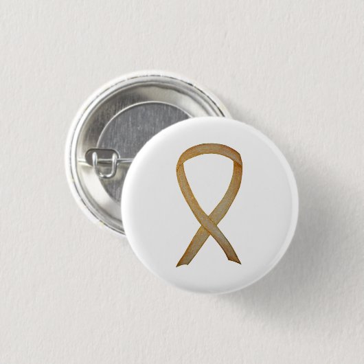 Gold Awareness Ribbon Custom Art Button (Vorne & Hinten)