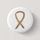 Gold Awareness Ribbon Custom Art Button (Vorderseite)