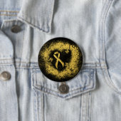 Gold Awareness Ribbon Grunge Herz Button (Beispiel)