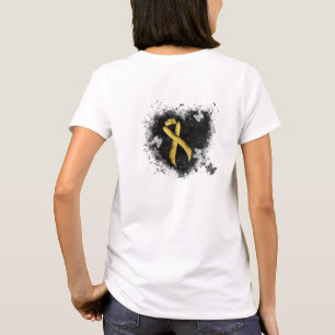 Gold Awareness Ribbon Grunge Herz T-Shirt