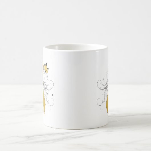Gold Awareness Ribbon mit Butterfly Kaffeetasse (Mittel)