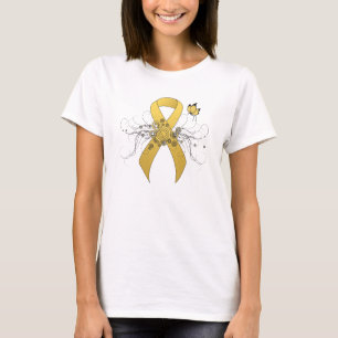 Gold Awareness Ribbon mit Butterfly T-Shirt