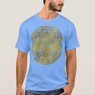 Gold Aztec Inca Maya Kalender T-Shirt