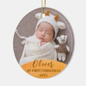 Gold Baby 1. Weihnachts Custom Foto Ornament (Links)