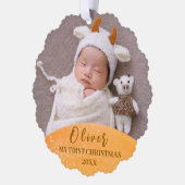 Gold Baby 1. Weihnachts Custom Foto Ornament (Links)