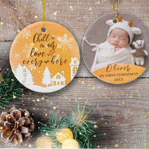 Gold Baby 1. Weihnachtskostangebot Kundenspezifisc Keramik Ornament