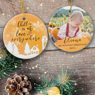 Gold Baby 2. Weihnachtsangebot Foto Keramik Ornament