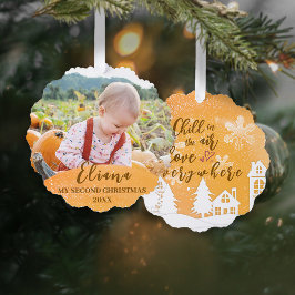 Gold Baby 2. Weihnachtsangebot Foto Ornament Karte