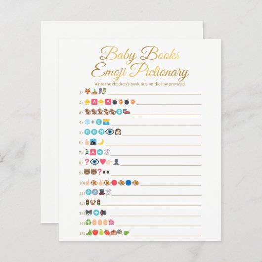 Gold Baby Books Emoji Pictionary Game (Vorne/Hinten)