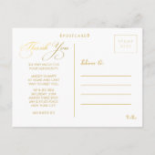 Gold Baby Danke Sip & See Postcard Ankündigungspostkarte (Rückseite)