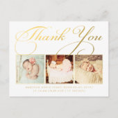 Gold Baby Danke Sip & See Postcard Ankündigungspostkarte (Vorderseite)