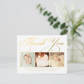 Gold Baby Danke Sip & See Postcard Ankündigungspostkarte (Stehend Vorderseite)