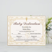 Gold Baby Dedication Certificate (Stehend Vorderseite)