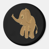 Gold Baby Elephant Looking Into Magnet (Vorne)