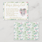 Gold Baby Library Book Request Elephant Floral Begleitkarte (Vorne/Hinten)