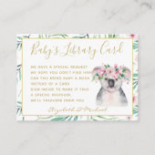 Gold Baby Library Book Request Koala Bear Floral Begleitkarte (Vorderseite)