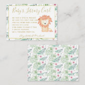 Gold Baby Library Book Request Lion Jungle Safari Begleitkarte (Vorne/Hinten)