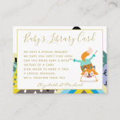 Gold Baby Library Book Request Mountain Fox Funny Begleitkarte (Vorderseite)