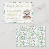 Gold Baby Library Book Request Slots Floral Begleitkarte (Vorne/Hinten)