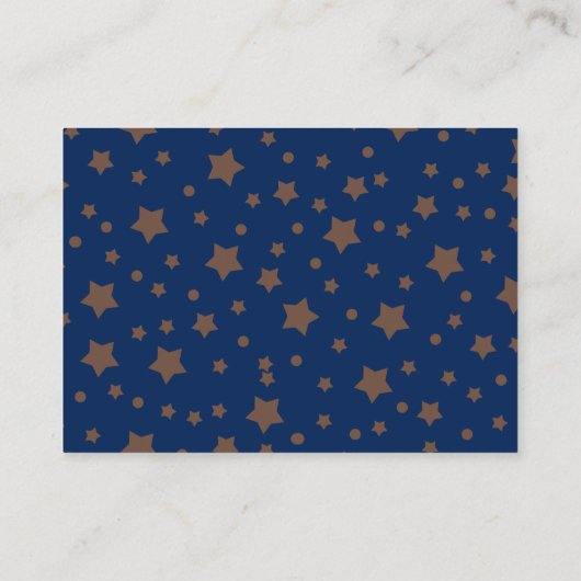 Gold Baby Library Book Request Twinkle Star Blue Begleitkarte (Rückseite)