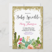 Gold Baby Sprinkle Einladungen (Vorderseite)