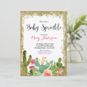 Gold Baby Sprinkle Einladungen (Stehend Vorderseite)