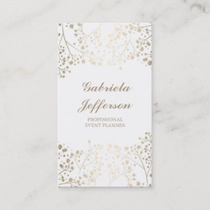 Gold Baby's Breath Weiß Vintage Elegant Visitenkarte