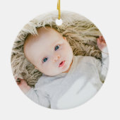 Gold Baby's First Christmas Religious Weihnachten Keramik Ornament (Hinten)