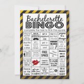 Gold Bachelorette Bingo, Party Game, Challenge Einladung (Vorderseite)
