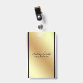 Gold Background Black Stripe Ausweis (Vorderseite mit Clip)