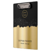 Gold Background White Spark Klemmbrett (Links)