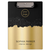 Gold Background White Spark Klemmbrett (Vorderseite)