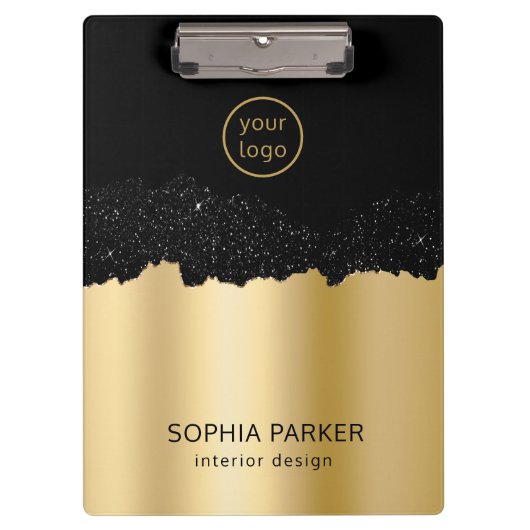 Gold Background White Spark Klemmbrett (Vorderseite)