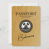 Gold Bahamas Passport Save the Date (Vorderseite)