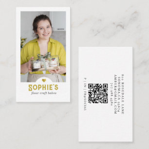 Gold Baker Gebäck Konditor Foto QR Code Visitenkarte