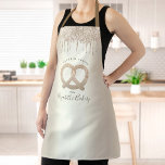 Gold Bakery Catering Koch Glitzer Tropfen Skript Schürze<br><div class="desc">Hier ist ein wunderbarer Weg, um den Spaß des Backens zu ergänzen. Genießen Sie die kulinarischen Abenteuer, wenn Sie diese elegante, raffinierte, einfache und moderne Schürze tragen. Ein funkelnd, Champagner-Goldpretzel, handgeschriebene Typografie und Glitzer-Tropfen überlagern einen gürtelförmigen Imitat aus metallischem Champagner-Gold-Hintergrund. Personalisieren Sie Ihre Daten mit Ihrem Namen oder einer anderen...</div>