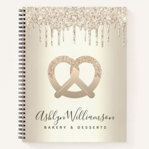 Gold Bakery Catering Konditorei Koch Glitzer Tropf Notizblock