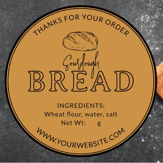 Gold Bakery Sourdough Brot Vielen Dank Sticker