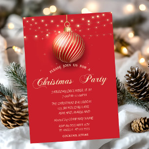 Gold Ball, String Lights Company Weihnachts-Party Einladung